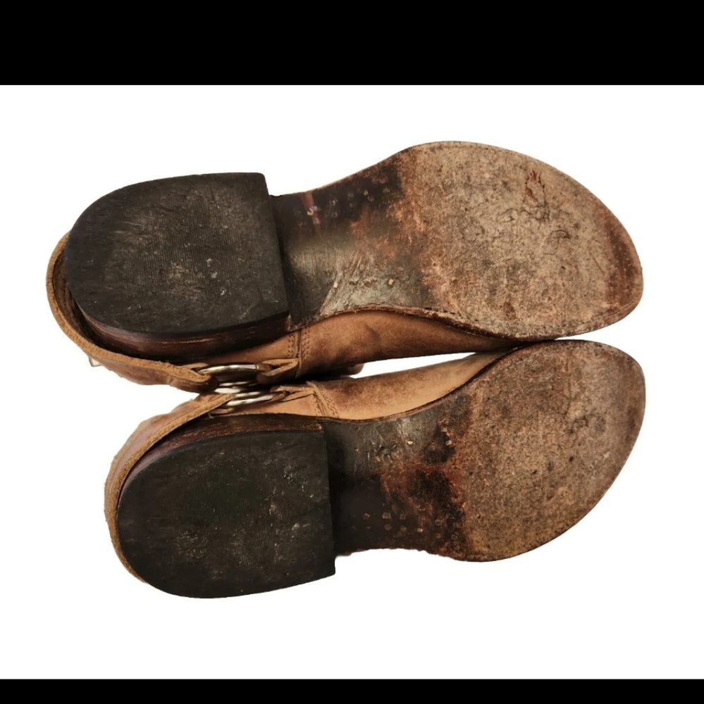 Freebird Cali Brown/Tan Leather Bootie Distressed Ankle Boot Zip Harness 8 M - Picture 15 of 15
